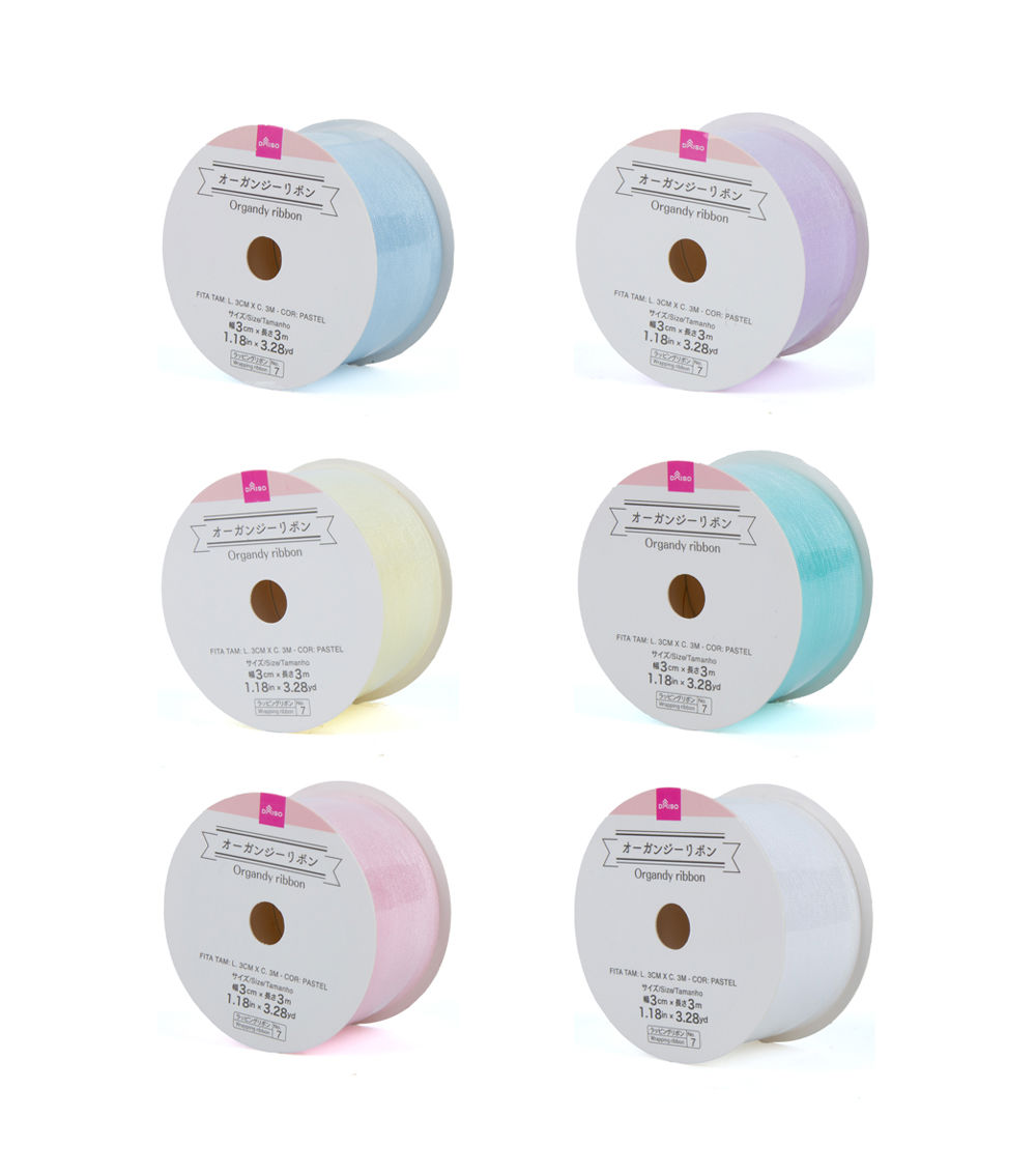 Pastel Organza Ribbon, Assorted (1 pc) - 3cmx3m