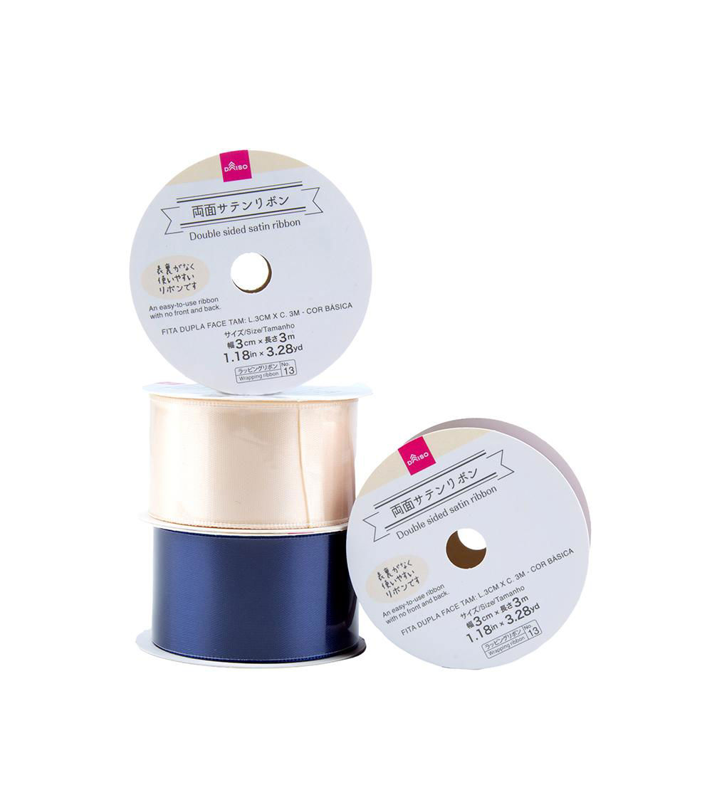 Double-Sided Satin Ribbon, Assorted (1 pc) - 3cm x 3 m