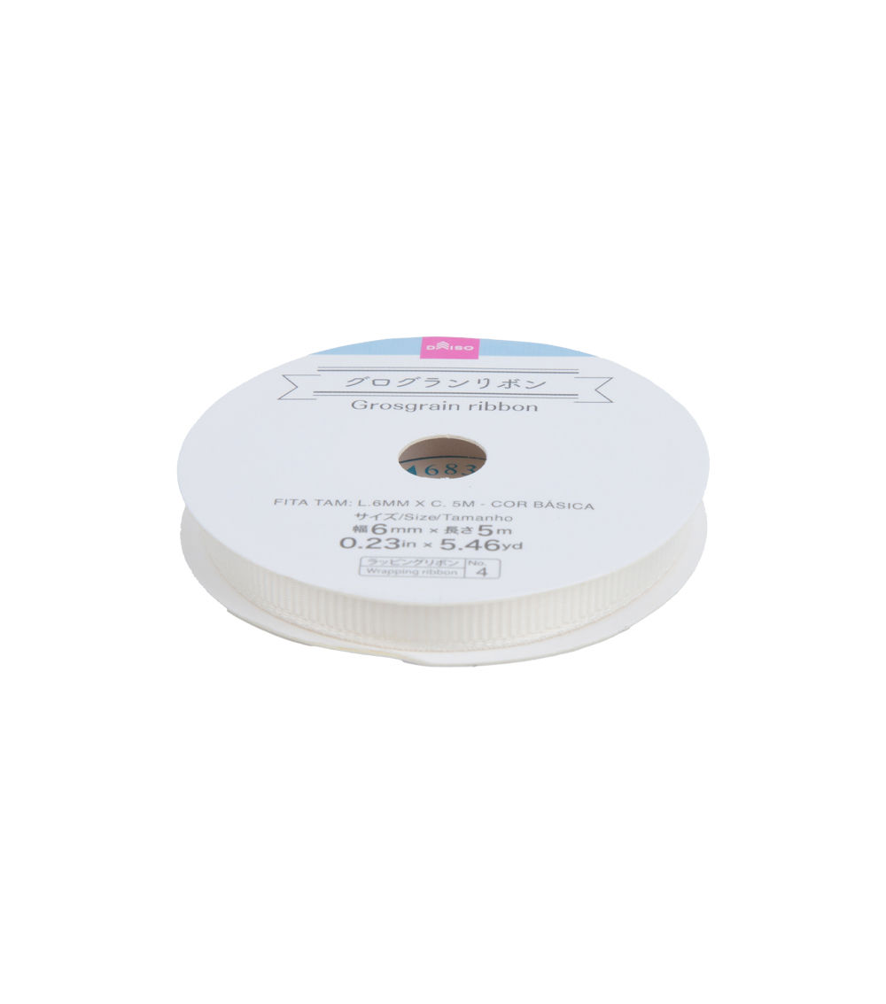 6 mm Grosgrain Ribbon (5 m Roll), Assorted (1 pc)