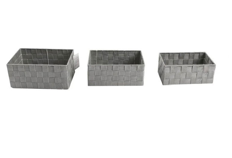 Single Peach Woven Storage Basket – Rectangular (1 Pcs)