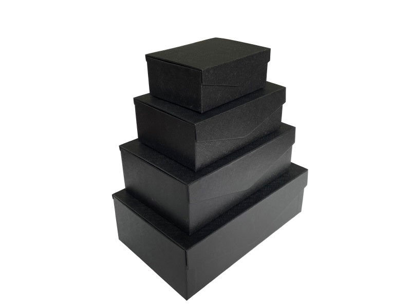 Rectangular Paper Box with Lid, Black