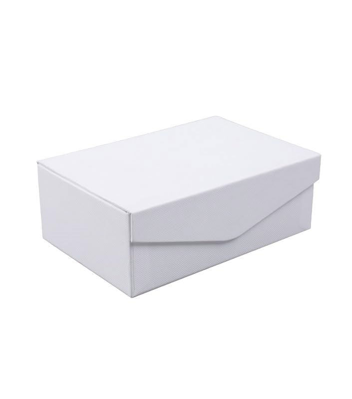 Rectangular Paper Box with Lid, White - 4 Sizes