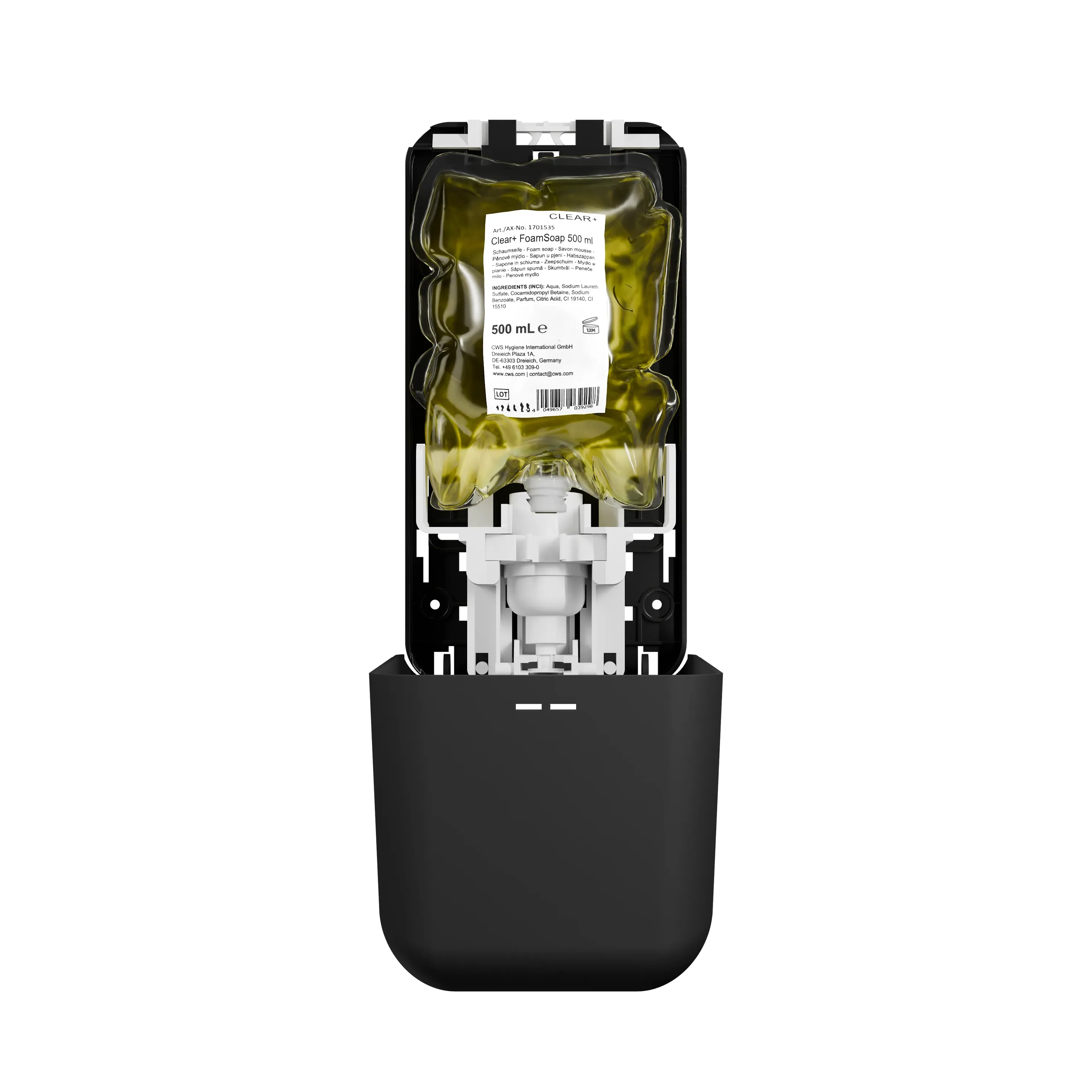 Clear+ EcoBlack soap dispenser 500ml and 1000ml w/o pump