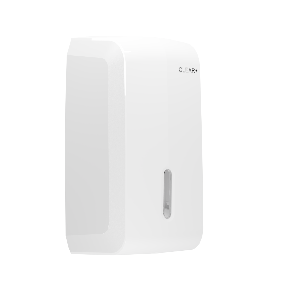 Clear+ Einzelblatt-Toilettenpapierspender Weiß