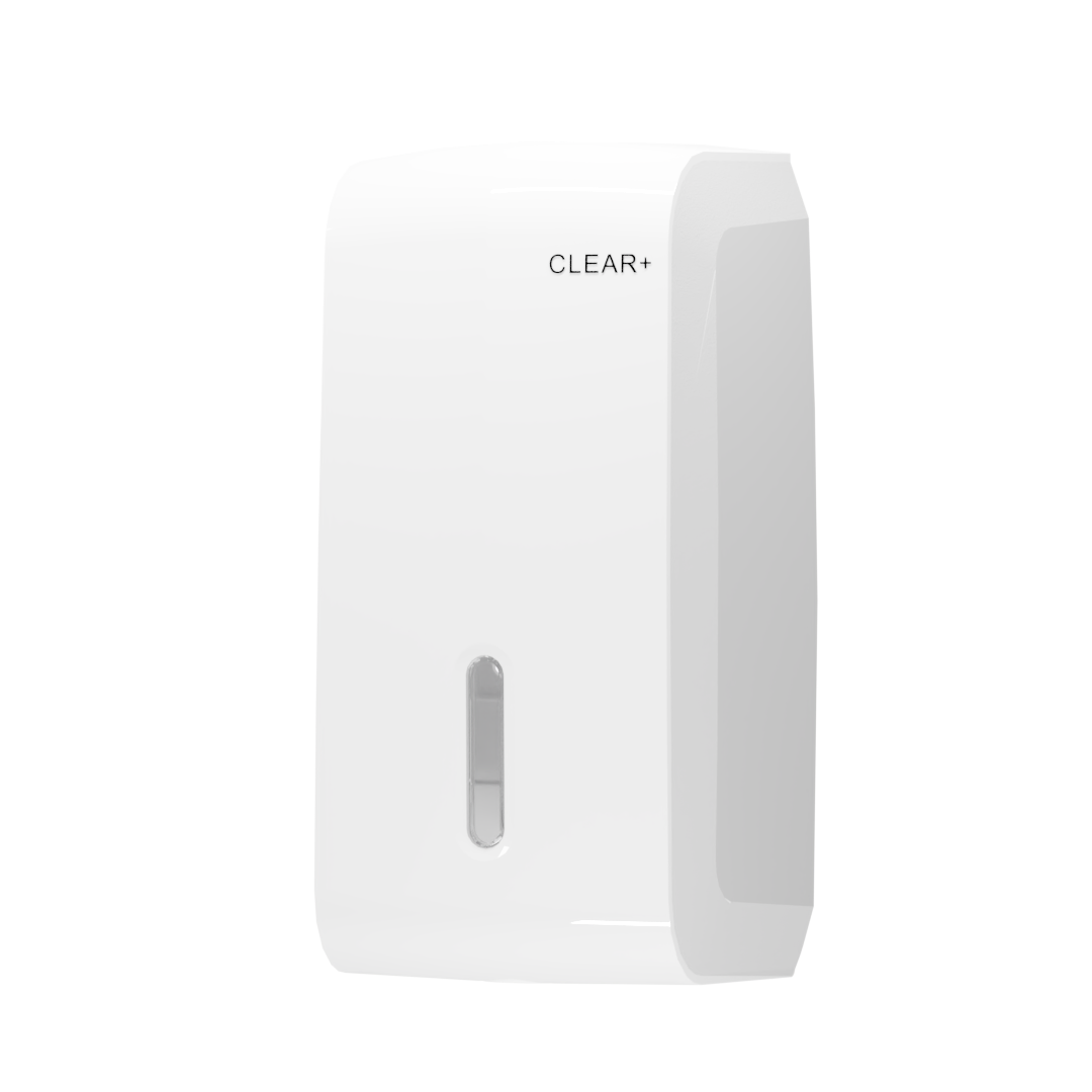 Clear+ Einzelblatt-Toilettenpapierspender Weiß