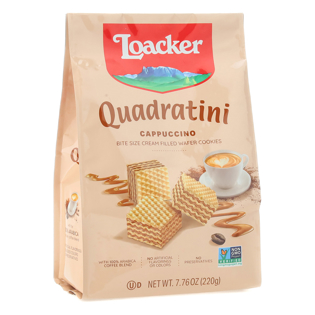 Quadratini Cappuccino, creme-filled wafer cookies, 7.76oz