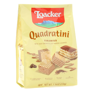 Quadratini Tiramisù, creme-filled wafer cookies, 7.76oz