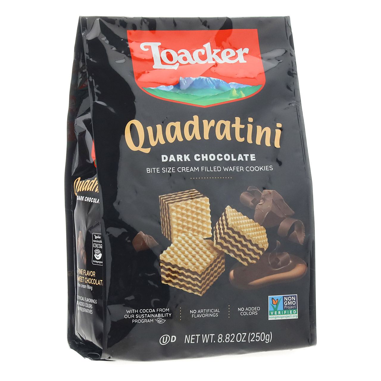 Quadratini Dark Chocolate, creme-filled wafer cookies,8.82oz | Loacker