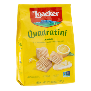 Quadratini Lemon, creme-filled wafer cookies, 8.82oz