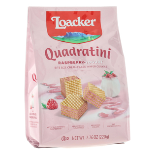 Quadratini Raspberry-Yogurt, creme-filled wafers, 7.76oz