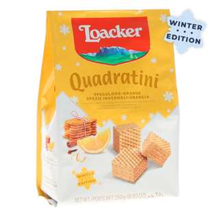 Quadratini Speculoos-Orange, creme-filled wafers, 7.76oz