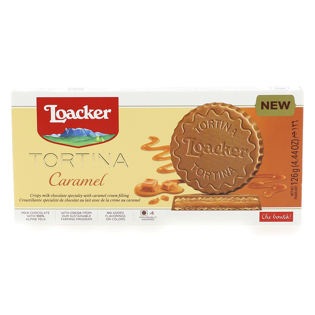 Tortina Caramel, chocolate coated wafer specialty, 4.44oz