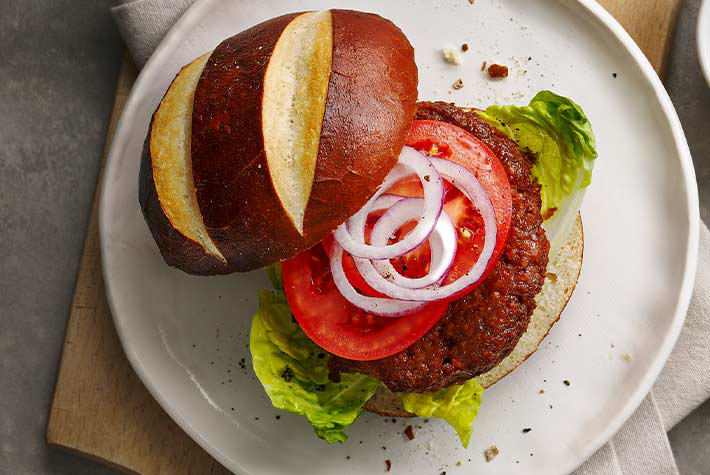 Meatless burger vegan