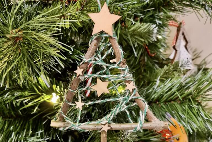 Make your own twig tree decorations