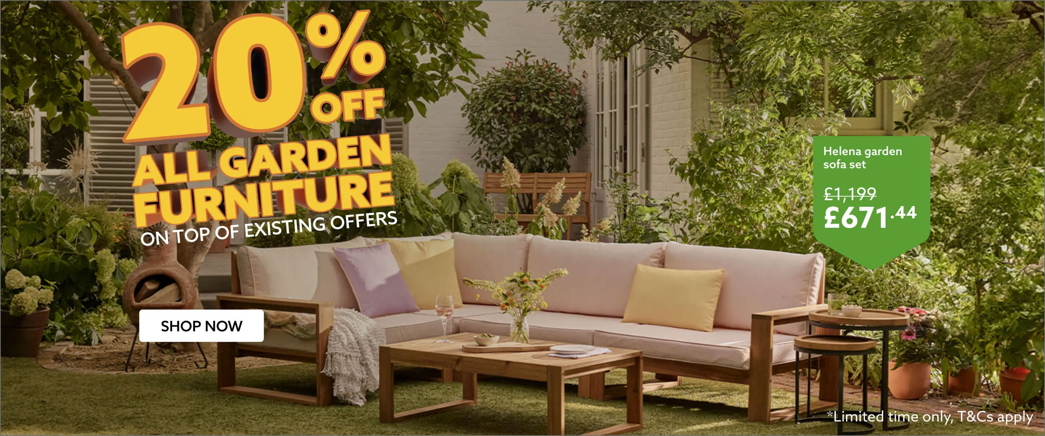 20% OFF All garden furniture