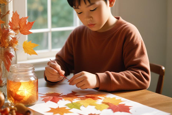 Autumn leaf lanterns