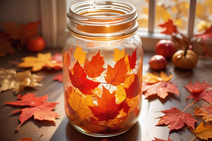 Autumn leaf lanterns