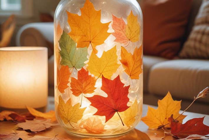 Autumn leaf lanterns