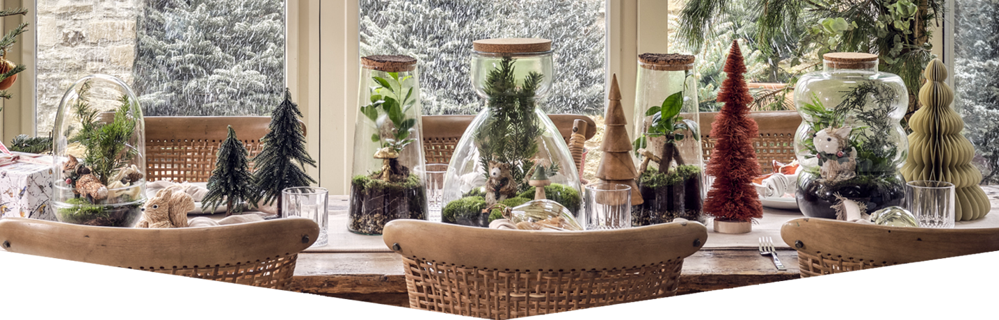 How to create a woodland glass centrepiece