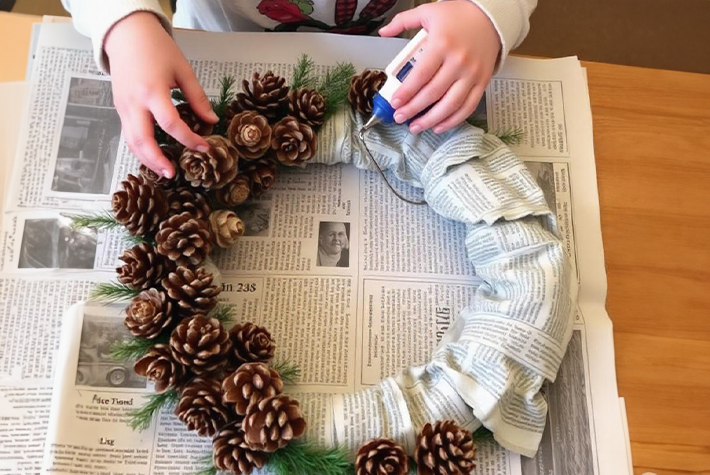 Pine cone wreath