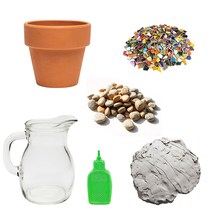 Mosaic plant pots - Materials