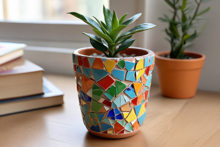 Mosaic plant pots