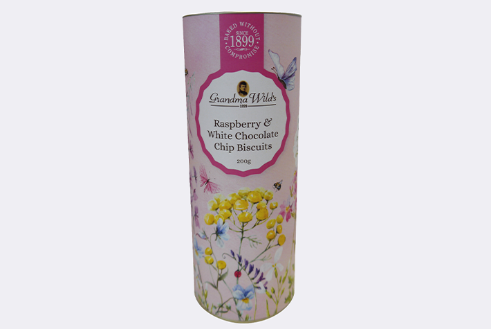 Wildflower meadow tube raspberry & white chocolate chips
