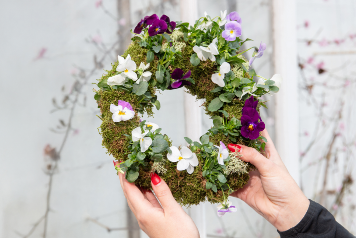 Summer bedding plants wreath