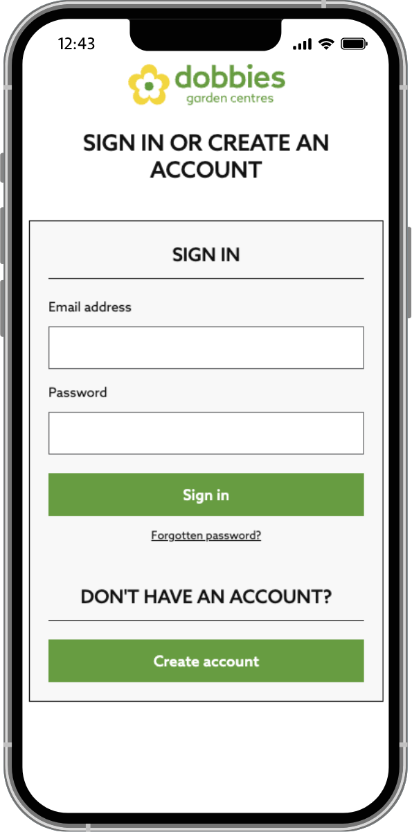 Sign in or create account