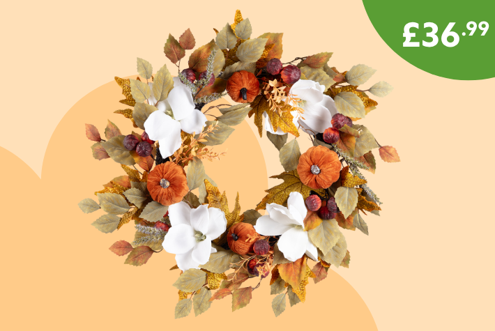 Faux autumn wreath