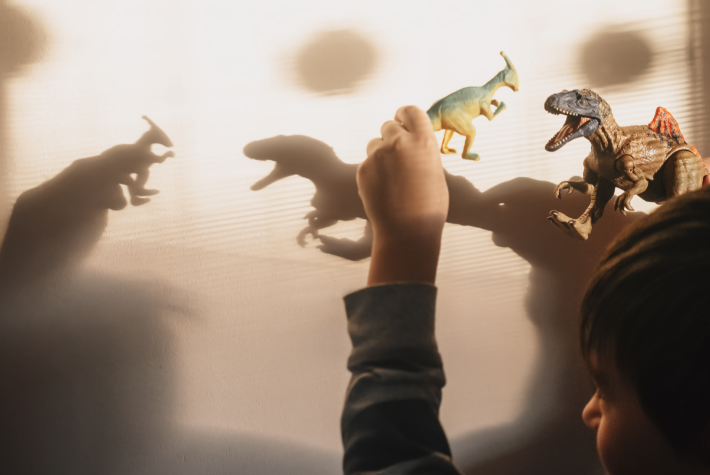 Create dinosaur shadow art