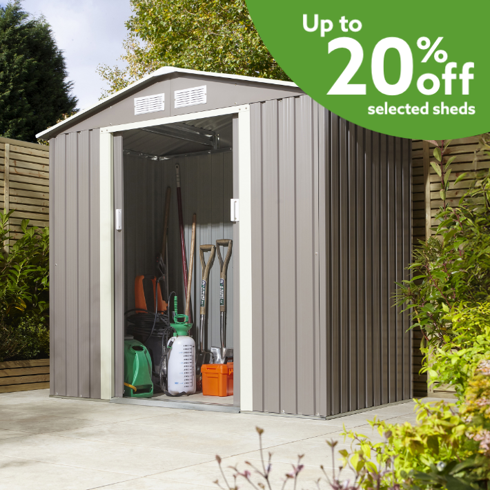 20% off selected garden sheds