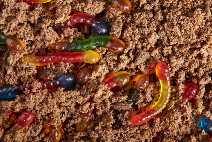 Make your own edible wiggly worms in dirt