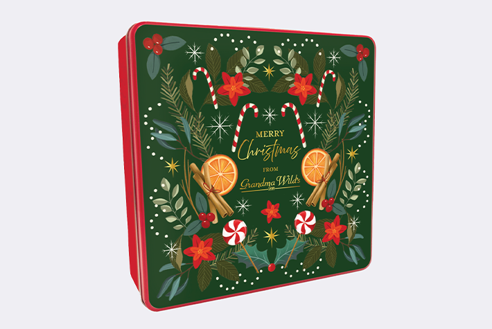 Christmas Candy Cane Biscuit Tin 400g