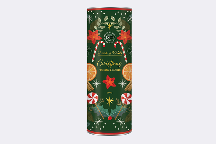 Christmas Candy Cane Biscuit Tube 200g