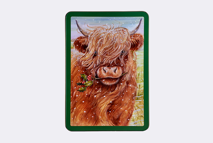 Embossed Highland Cow Biscuit Tin 300g