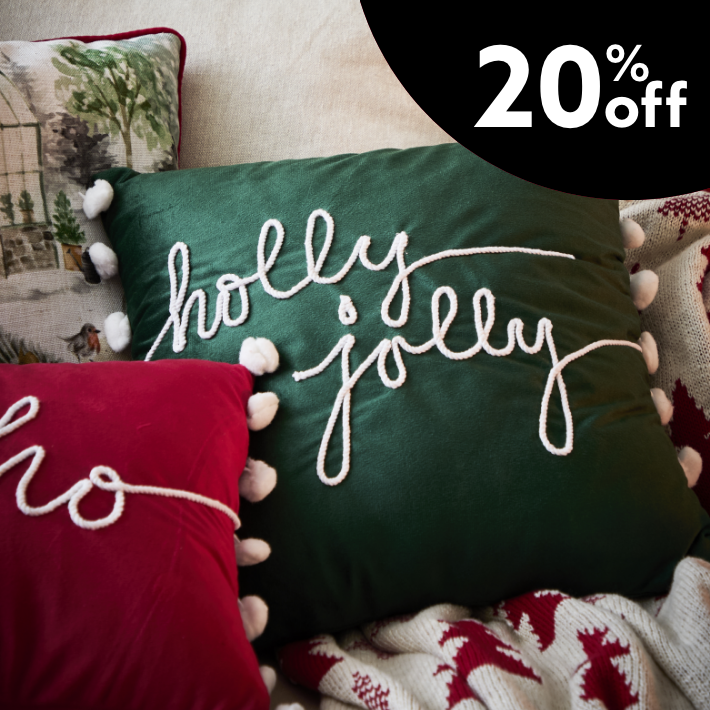 20% off cushions & throws