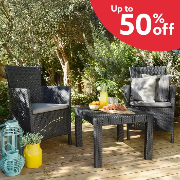 Up to 50% off Outdoor living