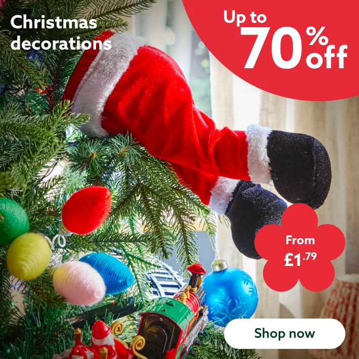 Up to 70% Christmas decorations