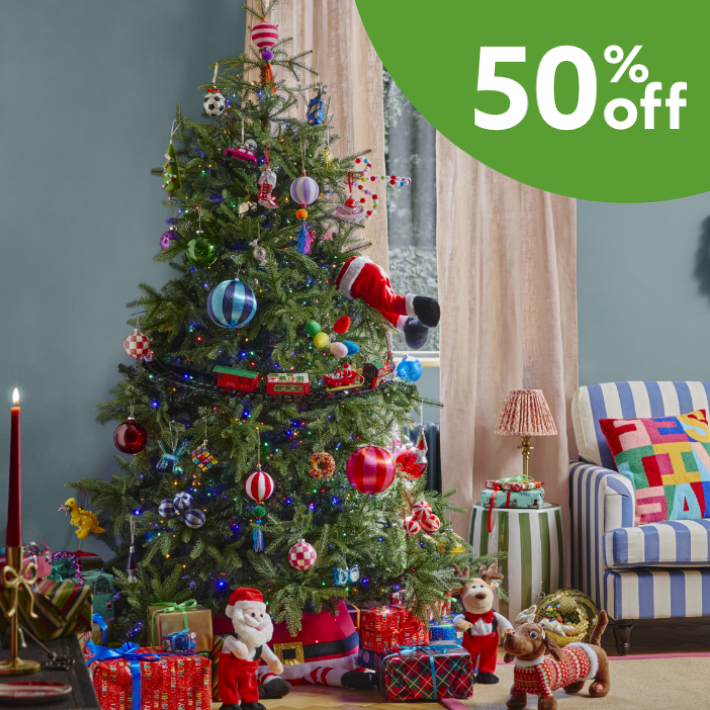 50% off All artificial Christmas trees