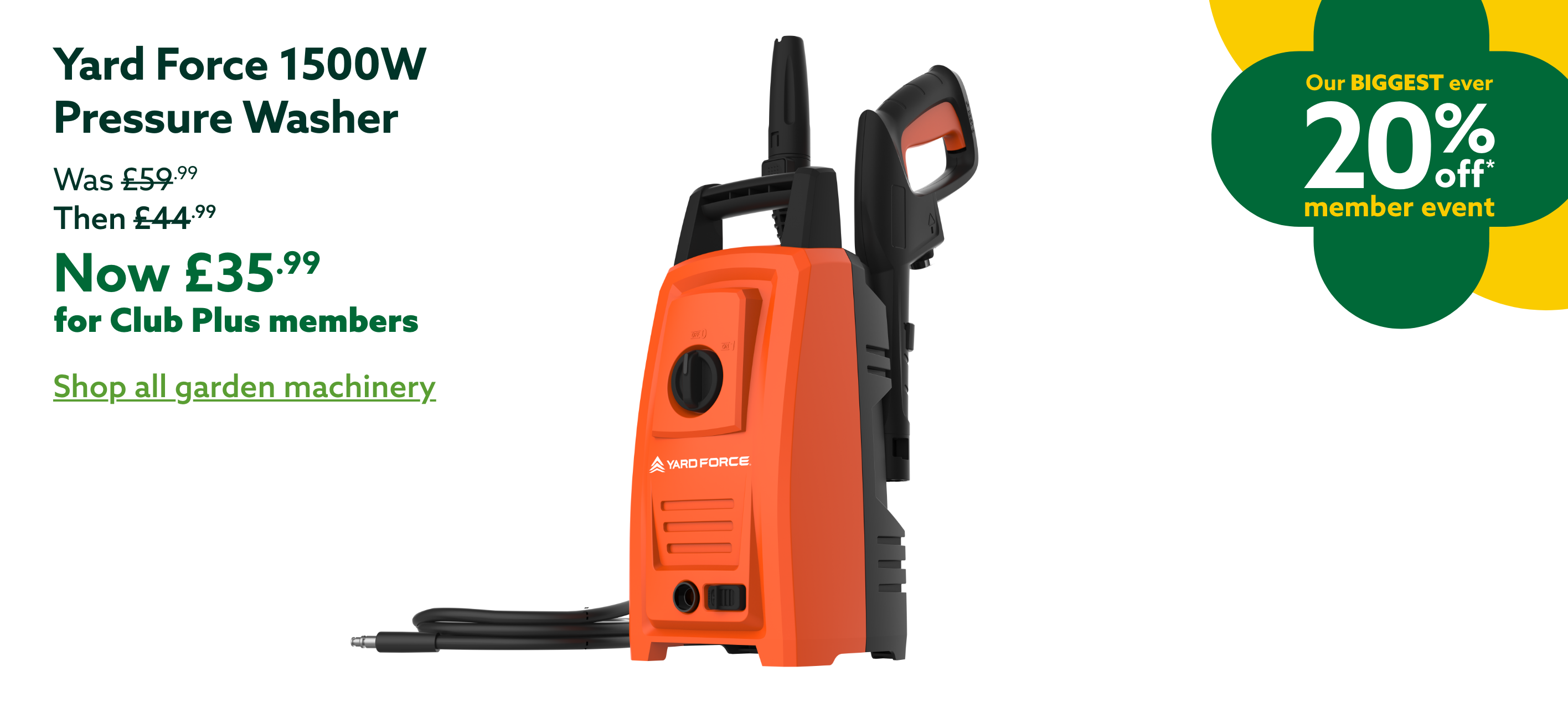 Yard Force 1500W Pressure Washer