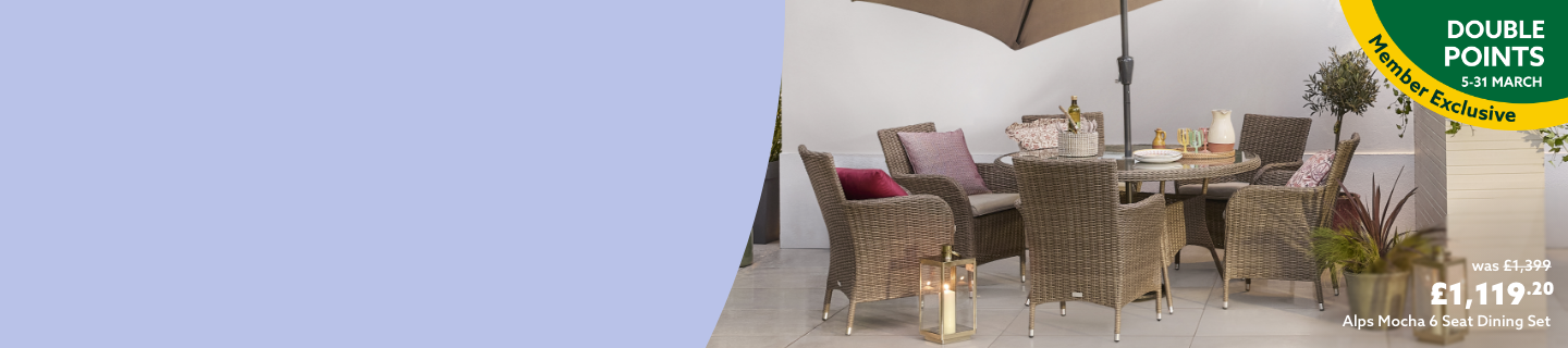 20% off selected Alps mocha resin furniture lines