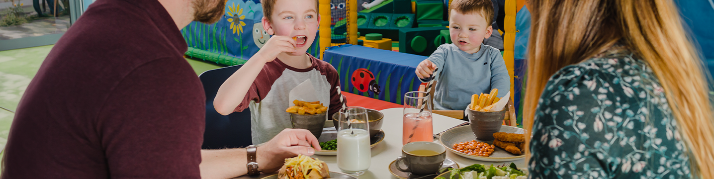 Family dining at Dobbies 