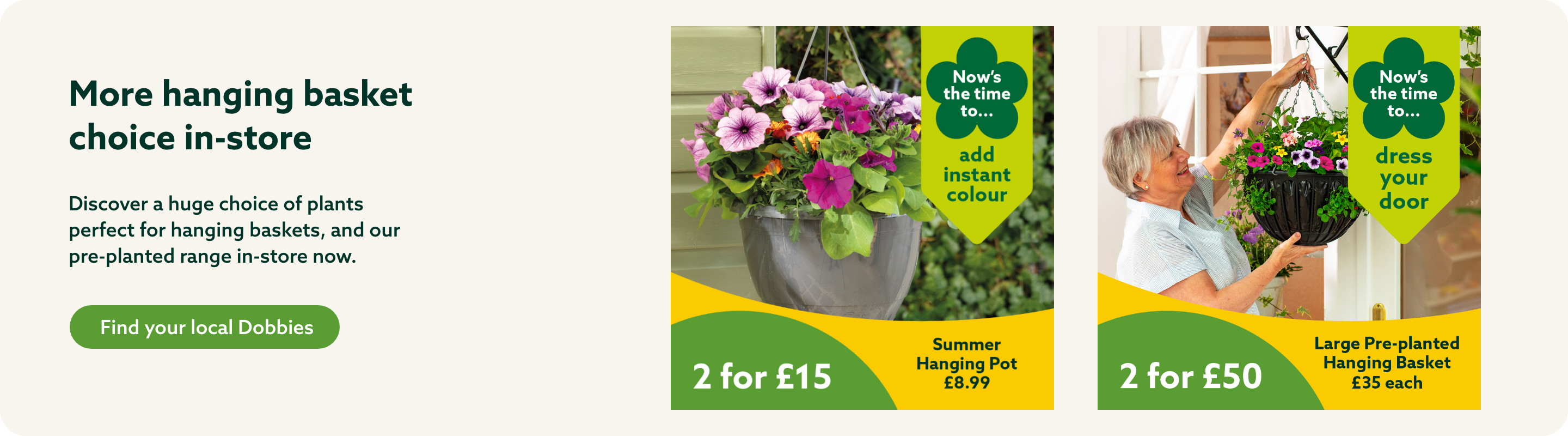 Hanging Baskets-in-store offers