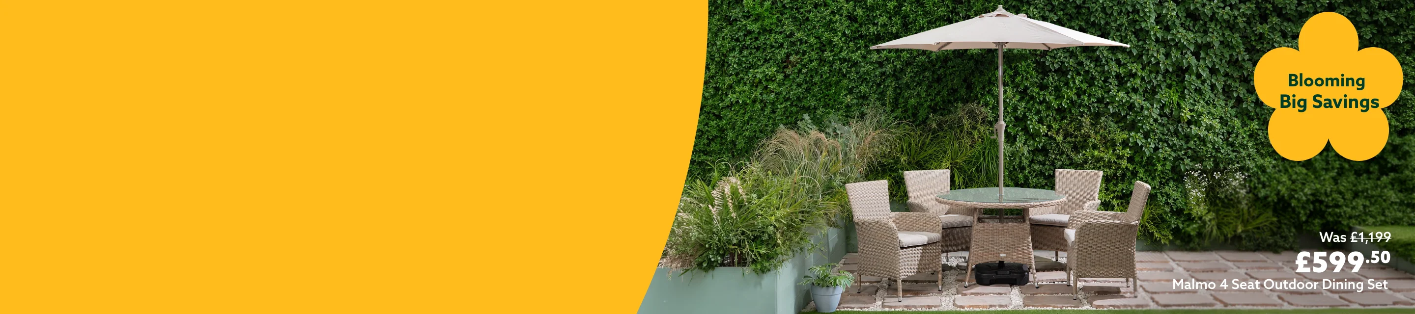 Up to 50% off selected garden furniture lines