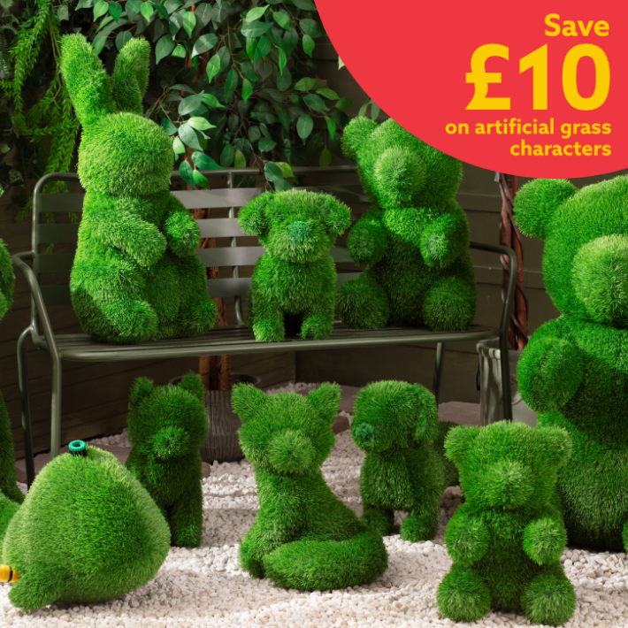 Save £10 on artificial grass characters
