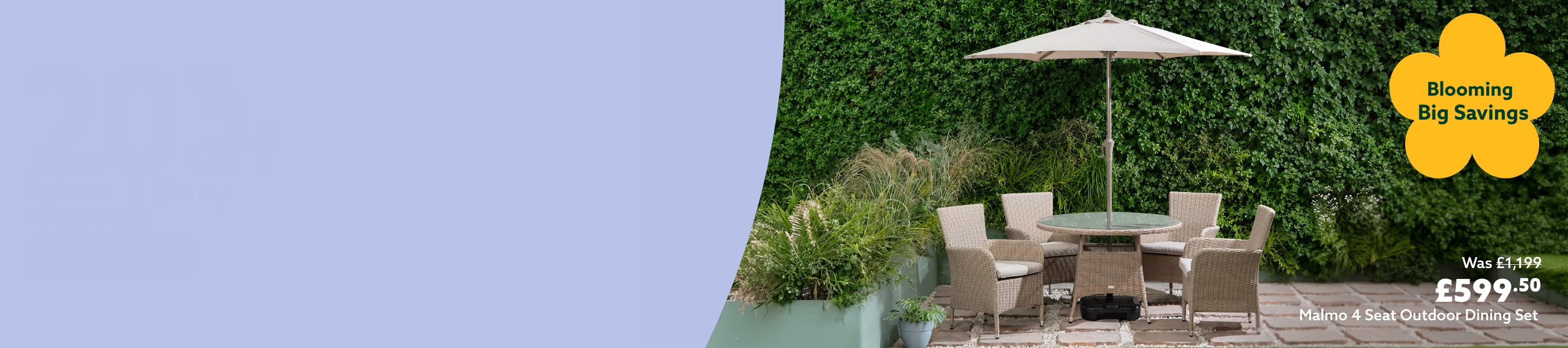 Up to 50% off selected garden furniture lines