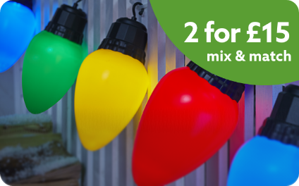 2 for £15 mix & match Large Bulb Lights
