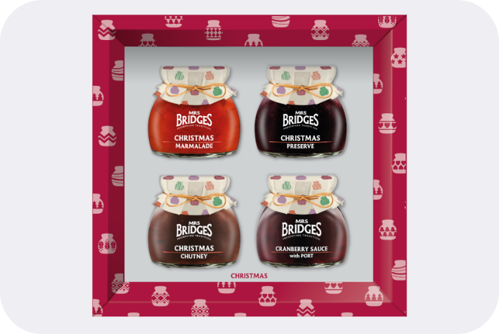 912507 - Mrs Bridges Christmas 4 Jar Gift Set