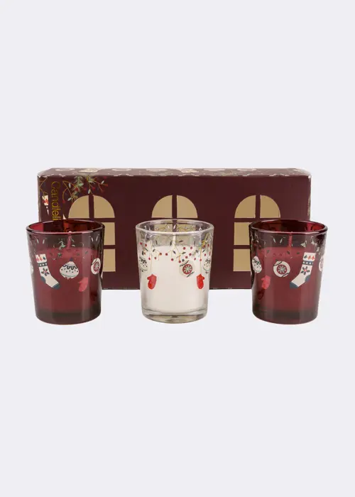 A photo of Set of 3 Mulled Wine Votive Candles